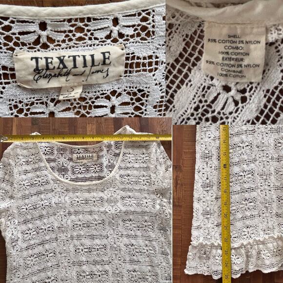 Elizabeth and James Lace Crochet Blouse, Size Small - Picture 4 of 4